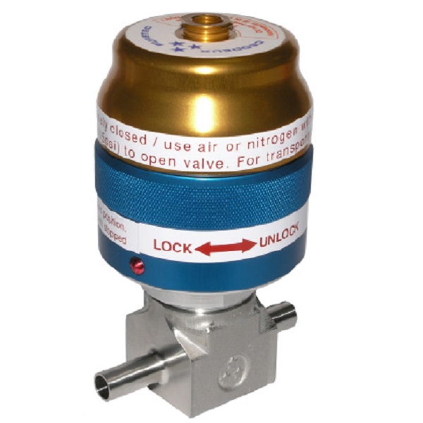 High Pressure line valve for UHP gases with oleo-pneumatic actuator – D654